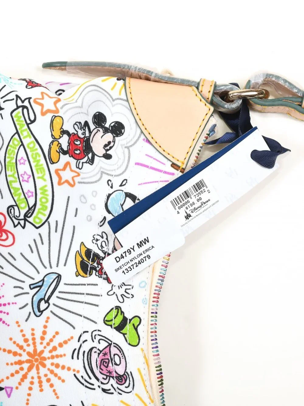 Disney Dooney & Bourke Sketch Hobo Bag Walt Disney World Mickey Minnie NWT